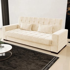 Sofá Cama Decorativo 210cm Beesley Suede Bege G19 - Gran Belo
