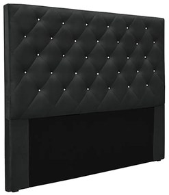 Cabeceira Decorativa Casal 1,40M Tàzio Veludo Preto G63 - Gran Belo