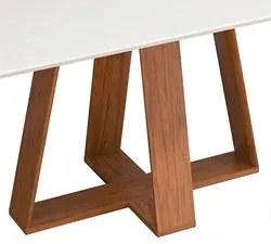 Mesa de Jantar Retangular 160cm Kiara D04 Freijó/Off White - Mpozenato