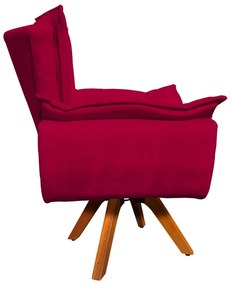 Poltrona Sala de Estar Giratória MM30 Kit 2 Opalla Suede - Vermelho
