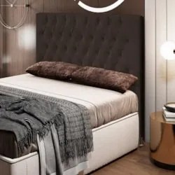 Cabeceira Cama Box Casal King 195cm Diamante Veludo Marrom Z51 - Mpoze