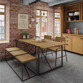 Conjunto de Jantar, Banco e Cadeira Lumber