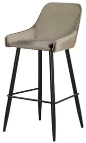 Banqueta Porto Rico Camurça Base Aço Preta 105cm - 49958 Sun House