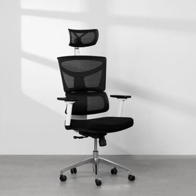 Cadeira de Escritório Luxx Alta Branco e Preto - Cadeira de Escritório Luxx Alta - Branco e Preto