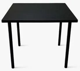 Mesa Ana Maria 90x90 cm Tampo Preto Pés em Aço Criativa