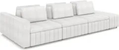 Sofá Ilha e Puff Sala Living 365cm Siesta Z32 Boucle Branco - Mpozenat