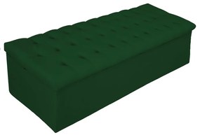 Recamier Baú Estofada Mel 195 cm King Size Com Capitonê Suede Verde - ADJ Decor
