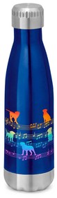 Garrafa Térmica Inox Brilhante 510 ml Cachorro Musical Arco Iris - Azul Royal