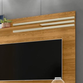Painel TV 55 Pol 136cm Bancada Suspensa para Sala Briven Cumaru/Opala M20 - D'Rossi