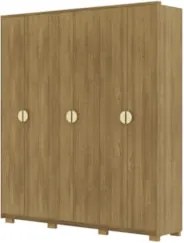 Guarda Roupa Casal 203cm Com 6 Portas Leo Nature V02 - Mpozenato