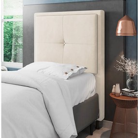 Cabeceira Solteiro Cama Box 90cm para Quarto Ametista Suede M11 - D'Rossi - Bege