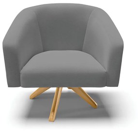 Poltrona Decorativa Giratória MA30 Stella Linho D03 - D'Rossi - A26 Grafite