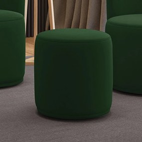 Puff Redondo Orgânico para Sala Malu Suede M11 - D'Rossi - Verde