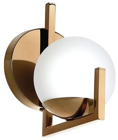Arandela C/ Globo Jota 16X12X20Cm Metal E Vidro 1 X G9 Globo Ø12Cm |Ol... (CHAMPANHE, FOSCO)