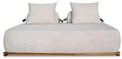 Sofá 2 Lugares 160cm Ilha Base Madeira Viero S06 Boucle Bege - Mpozena