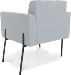 Poltrona Para Sala Pé Metal Preto Kit 2 Ana Bouclé Cinza - Ibiza