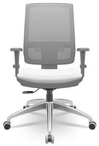 Cadeira Brizza Diretor Grafite Tela Cinza Assento Aero Branco Base RelaxPlax Alumínio - 66019 Sun House