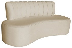 Sofá Curvo 2 Lugares Organico Sala Recepção Escritório Valência 130cm Linho