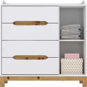 Cômoda Infantl Bebê MDF 4 Gavetas 1 Porta Branco