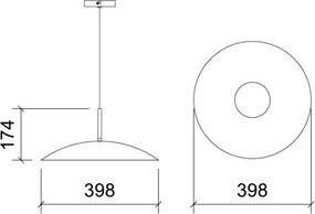 Pendente Tod Dish Egg Large Ø40Cm Led 19W 3000K - Qimporta Pd2526 (CHAMPANHE)