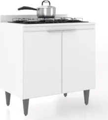 Balcão de Cozinha Para Cooktop 80cm Pérola Z34 Branco - Mpozenat