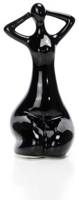 Escultura Mulher Em Porcelana Preto 17x8 Cm - D'Rossi