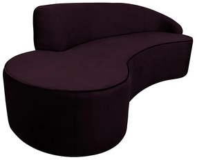 Sofá Decorativo 3 Lugares 210cm Abby Encosto Direito Curvo Veludo Uva G15 - Gran Belo