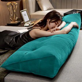 Almofada para Cabeceira Mel 1,95 m King Travesseiro Apoio para Encosto Macia Formato Triângulo Suede Azul Tiffany