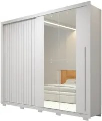 Guarda Roupa Casal 245cm Com Espelho Scipio Branco C01 - Mpozenato