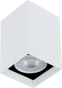 Plafon De Sobrepor Quadrado Aluminio Cube - PRETO / BRANCO