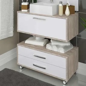 Conjunto Gabinete De Banheiro Com Balcão Painel Gabinete Nichos