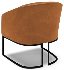 Poltrona Sala Estar Industrial Preto Stella Sintético PU Whisky D03 - D'Rossi