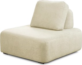 Poltrona Decorativa Santiago Sala de Estar Pés em Madeira Bouclê Off White G89 - Gran Belo