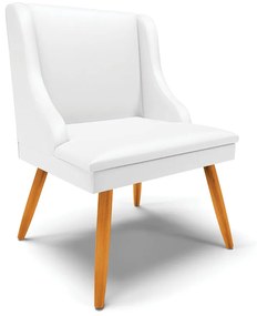 Kit 08 Cadeiras de Jantar Liz Corino Pes Palito Castanho D03 - D'Rossi - Branco