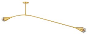 Pendente Jazz Haste Horizontal 25Cm Fixa 11X144X43Cm Globo 10Cm 2Xg9 -... (OL-F - Verde Oliva Fosco, Cristal (Transparente))