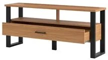 Rack Para TV Até 55 Pol. Estilo Industrial 1 Gaveta F41 Freijó/Preto F