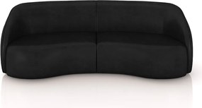 Sofá Decorativo Sala de Estar Bipartido 288cm Clarke PU Preto Manchado G45 - Gran Belo