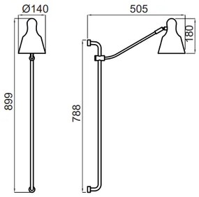 Arandela Frida Regulável 14X50,5X89,9Cm 1Xe27 Alumínio - Usina 25065/1 (FN-F - Fendi Fosco, FN-F - Fendi Fosco, Igual Cúpula Externa)