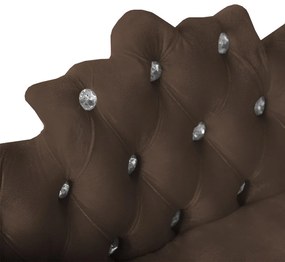 Mini Divã Sofá Realeza Cama Pet para Cães ou Gatos Elegante Suede Marrom