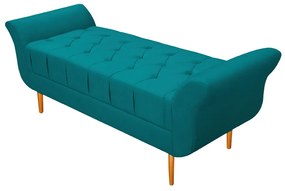 Recamier Estofado Ari 90 cm Solteiro Suede Azul Turquesa - ADJ Decor
