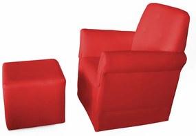 Poltrona Suzi Amamentação Balanço + Puff Suzi Courino Vermelho