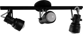 Spot De Sobrepor Triplo Aluminio - PRETO