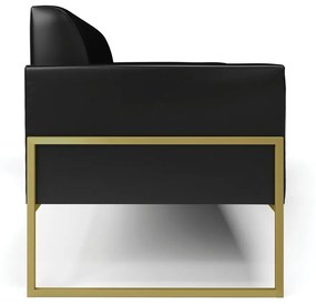 Sofá Namoradeira Base Industrial Alta Dourado Marisa Corano D03 - D'Rossi - Preto