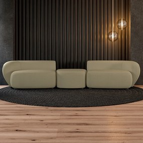 Sofá Versátil Sala de Estar Egito 322cm Modulado Bouclê Bege Escuro G52 - Gran Belo
