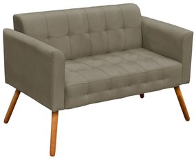 Kit 01 Namoradeira e 01 Poltrona Giratória Elisa Suede Base Estrela Cromada D'Rossi - Marrom Rato