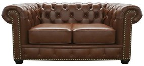 Sofá de Couro Chesterfield 2 Lugares Mempra Estofados