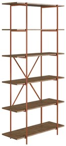 Estante Livros Multifuncional 6 Prateleiras - Vermont Cobre