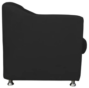 Poltrona Decorativa  Cecilia Suede Preto