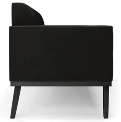 Sofá Namoradeira Base Madeira Preto Maressa Suede Preto - Ibiza