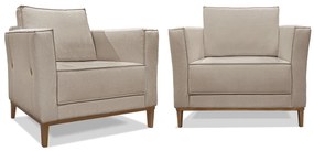 Kit 02 Poltronas Escritório Recepção Sala Dinamarca SPZ Linho - ADJ Decor